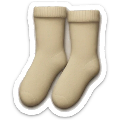 Two beige home socks sticker