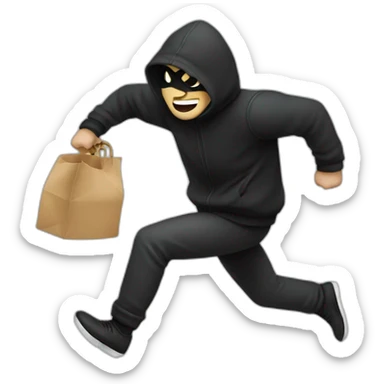 A thief stealing and running  sticker