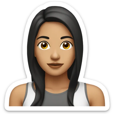 a hot girl with dark long hair. she is latina. fit sticker