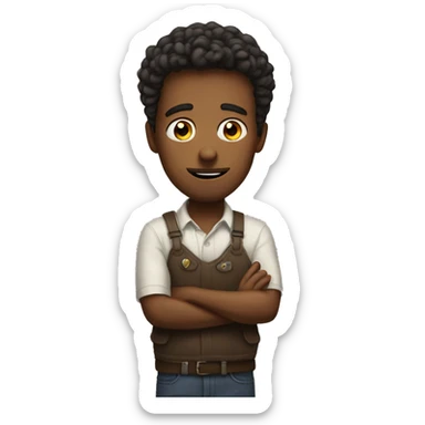 a guy asking for help sticker