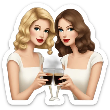 Lana del Rey & Taylor swift  drinking espresso martini sticker