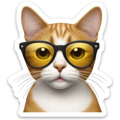 Cat with sunglasses sticker