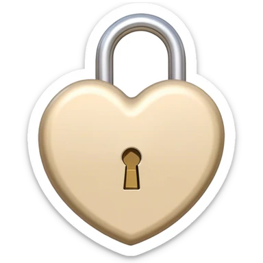 beige cute heart lock sticker