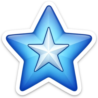 generate a instagram blue tick emoji with a white tick in between a star having 11 points and sticker