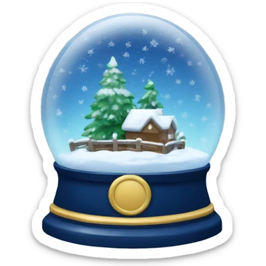 Navy blue snowy snow globe sticker