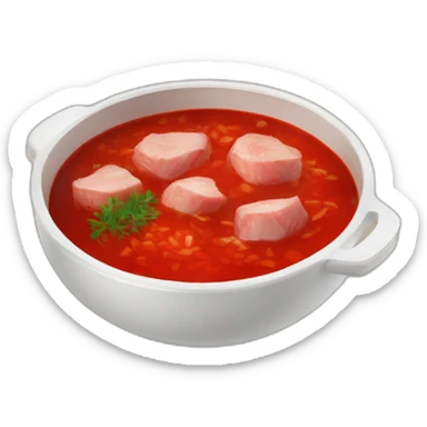 Ukrainian Borsch with pork fat sticker