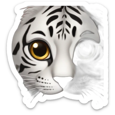 deux chat un tigre blanc gris et un noir sticker