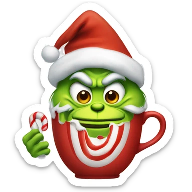 Christmas grinch with Hot Chocolate  sticker
