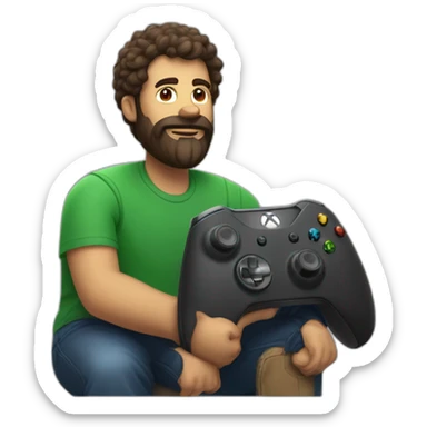 homme brun barbu qui joue à la Xbox sticker