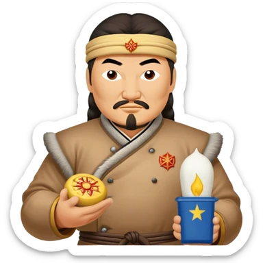 genghis khan holds a michelin star sticker