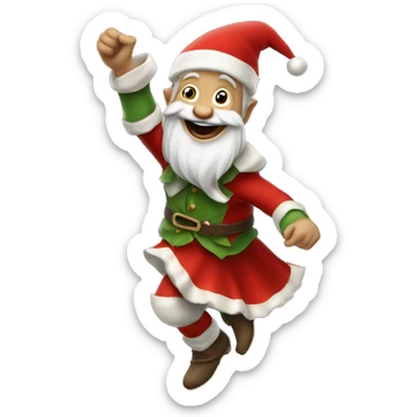 Lutin du Père Noël, qui danse sticker