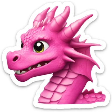 Pink fancy dragon sticker