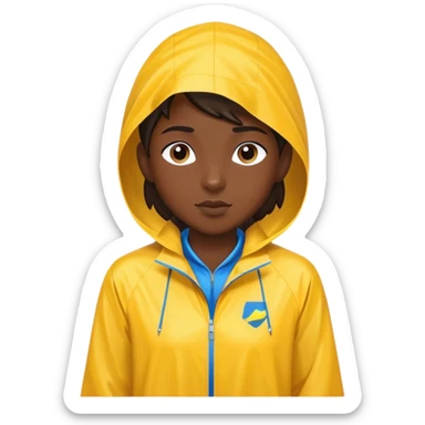 Track star in a raincoat sticker