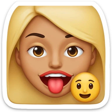 Eyes rolled back lip bite emoji sticker