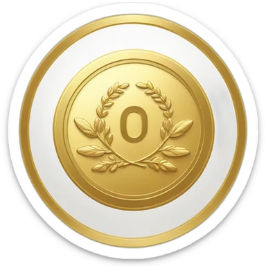 gold super curved coin with large "0" label in center and laurel sticker