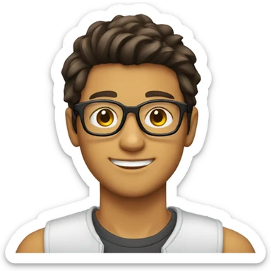 chico joven de 18 años con gafas sticker