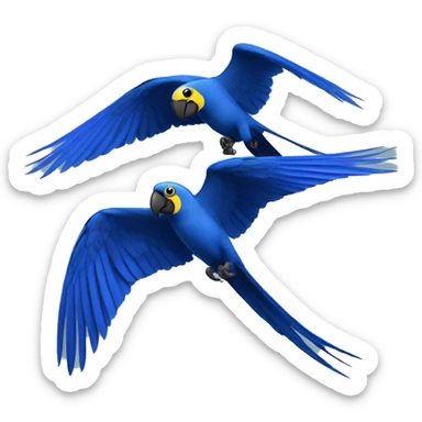 Hyacinth Macaw pair flying sticker