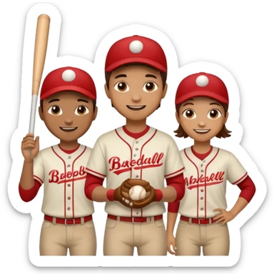 amigos jugando baseball sticker