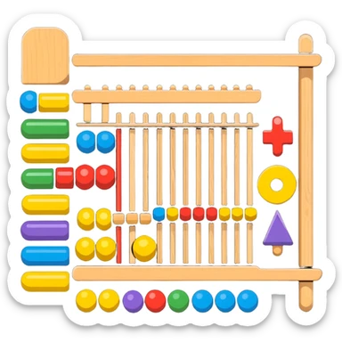 wooden montessori toys collection with puzzle, abacus, and shape sorter sticker