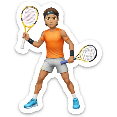  Rafael Nadal face, with racket sticker