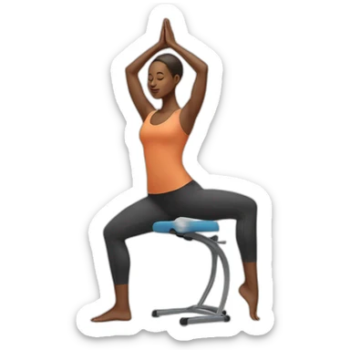 woman with yoga chair pose sticker