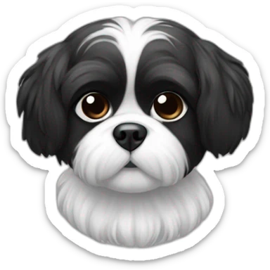 Black and white shitzu sticker