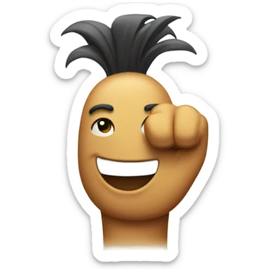 Happy emoji with a bad finger  sticker