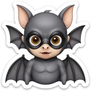 cute baby bat with mask sticker