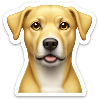 Yellow Dog with a white point in his head sticker