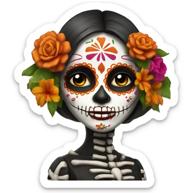 CATRINA MEXICANA CON FLORES ROSS sticker