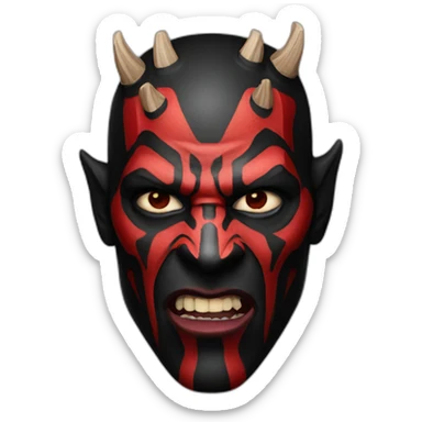 Darth Maul with a lip bite sticker