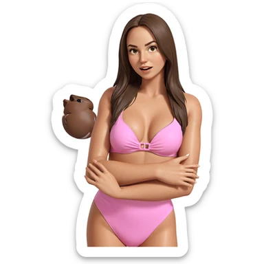 girl in brown swimsuit attire sticker