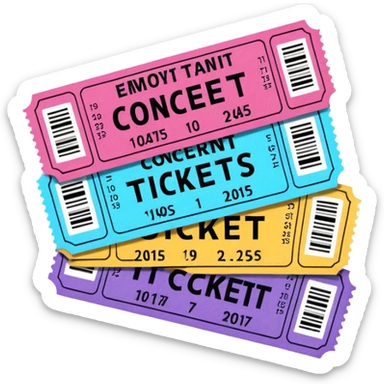 tickets of a concert sticker
