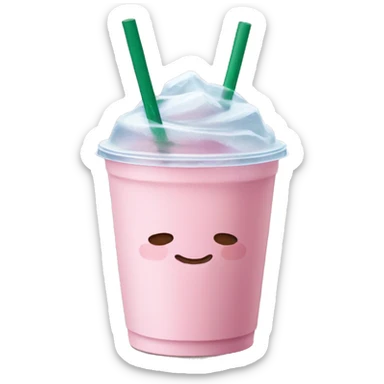 light pink Starbucks drink with ice cubes sticker