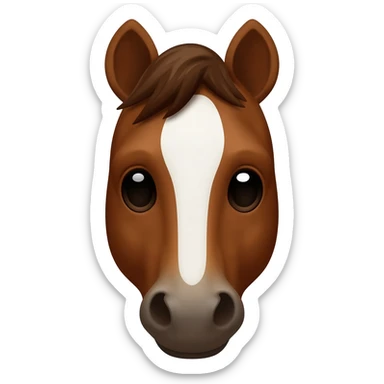 Brown horse with white stripe on face sticker