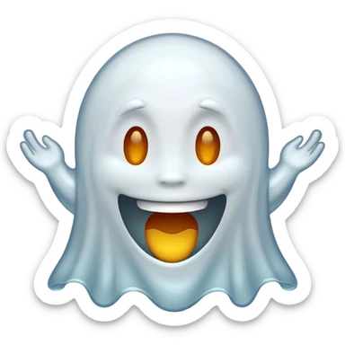 Emojis qui rigole fusionné avec l’emojis fantôme 👻 sticker