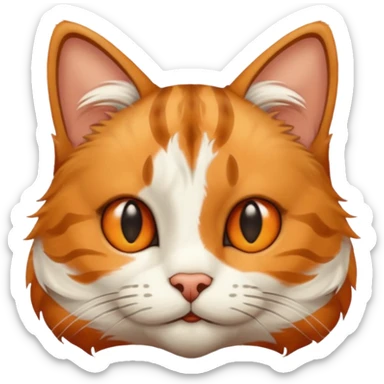 Res cat with big nose sticker