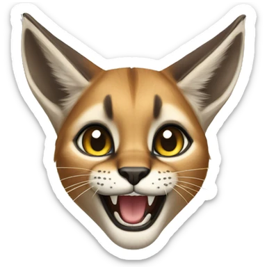 Excited caracal sticker
