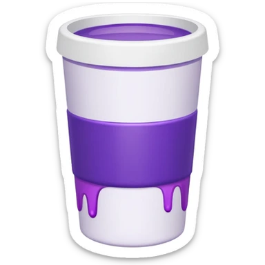 ios styrofoam cup.  purple liquid inside (no straw) (no face) sticker