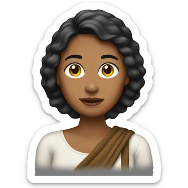 Mujer Peli negra con cobija sticker