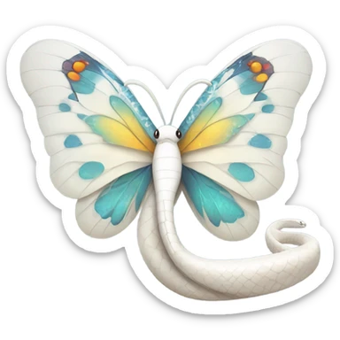 White snake with wings of butterfly  sticker
