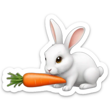 rabbit eat carrot sticker