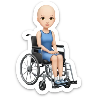 Bald girl in a wheelchair sticker