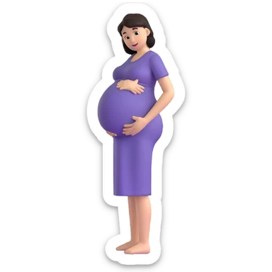 pregnant woman expecting a baby sticker