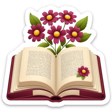 Bordo Open book in a girly style sticker