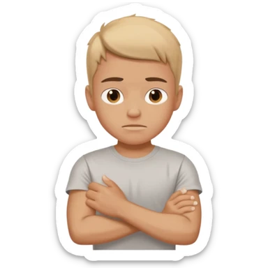 dolore muscolare a un arto di un ragazzo con la maglietta sticker