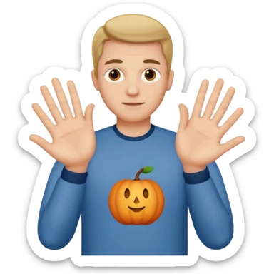 Homme qui tient un 6 et un 7 dans chaque main sticker