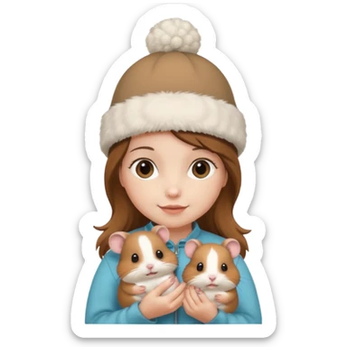 ponpon girl hamster sticker