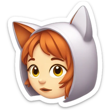 Redhead catgirl sad sticker