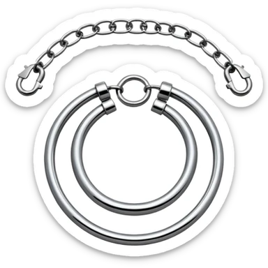 luxury fetish collar, silver chrome, smooth rounded metal, dominant erotic mood sticker